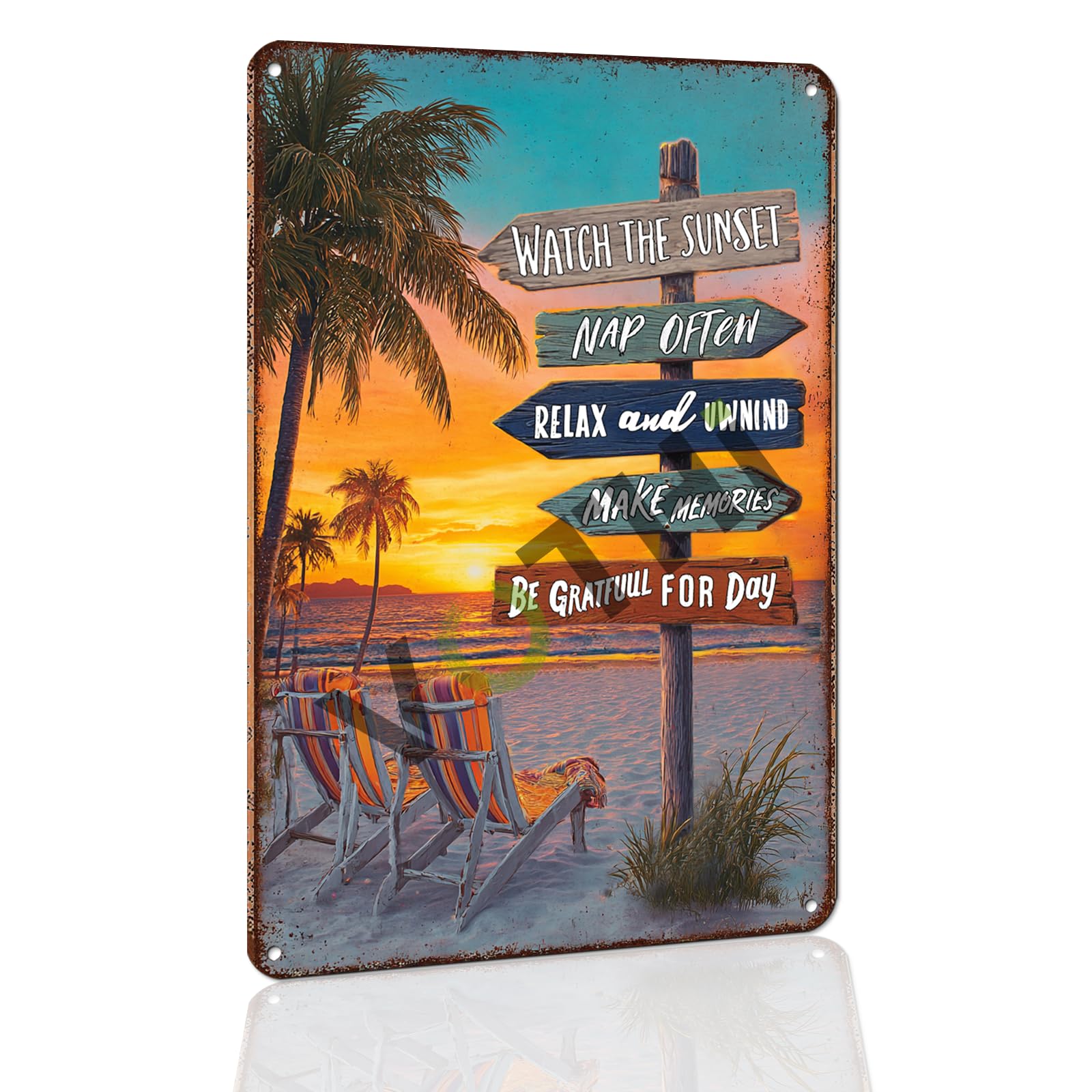 Funny Mermaid Vintage Metal Tin Sign - Sea Inspired Decor for Home & BarsRustic Beach Themed Sign “Mermaid Washes Your Tail” - 8x12 Inch