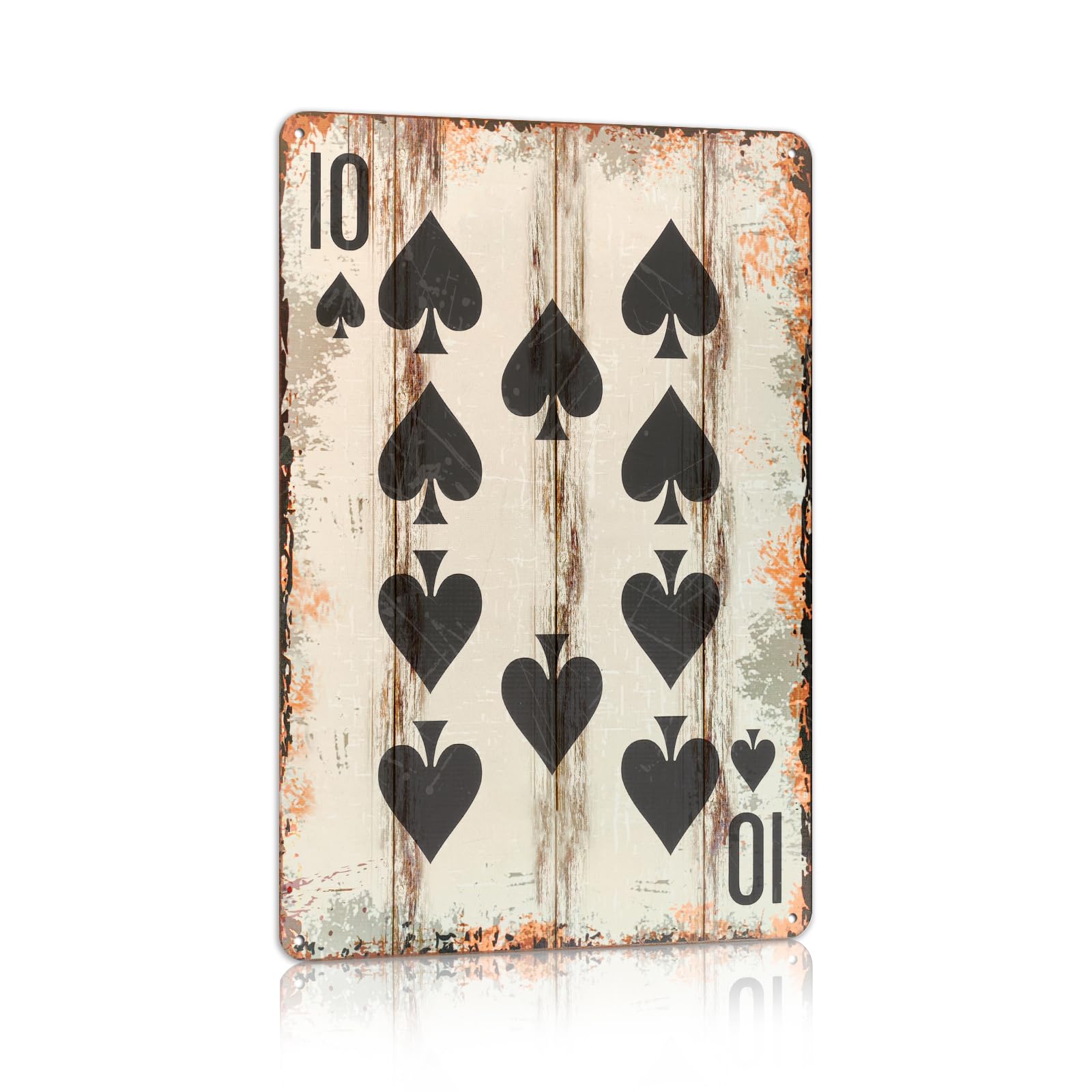 Vintage Poker Metal Sign Red Joker Tin Sign Playing Card Wall Sign Man Cave Home Wall Decor 12 x 8 Inch