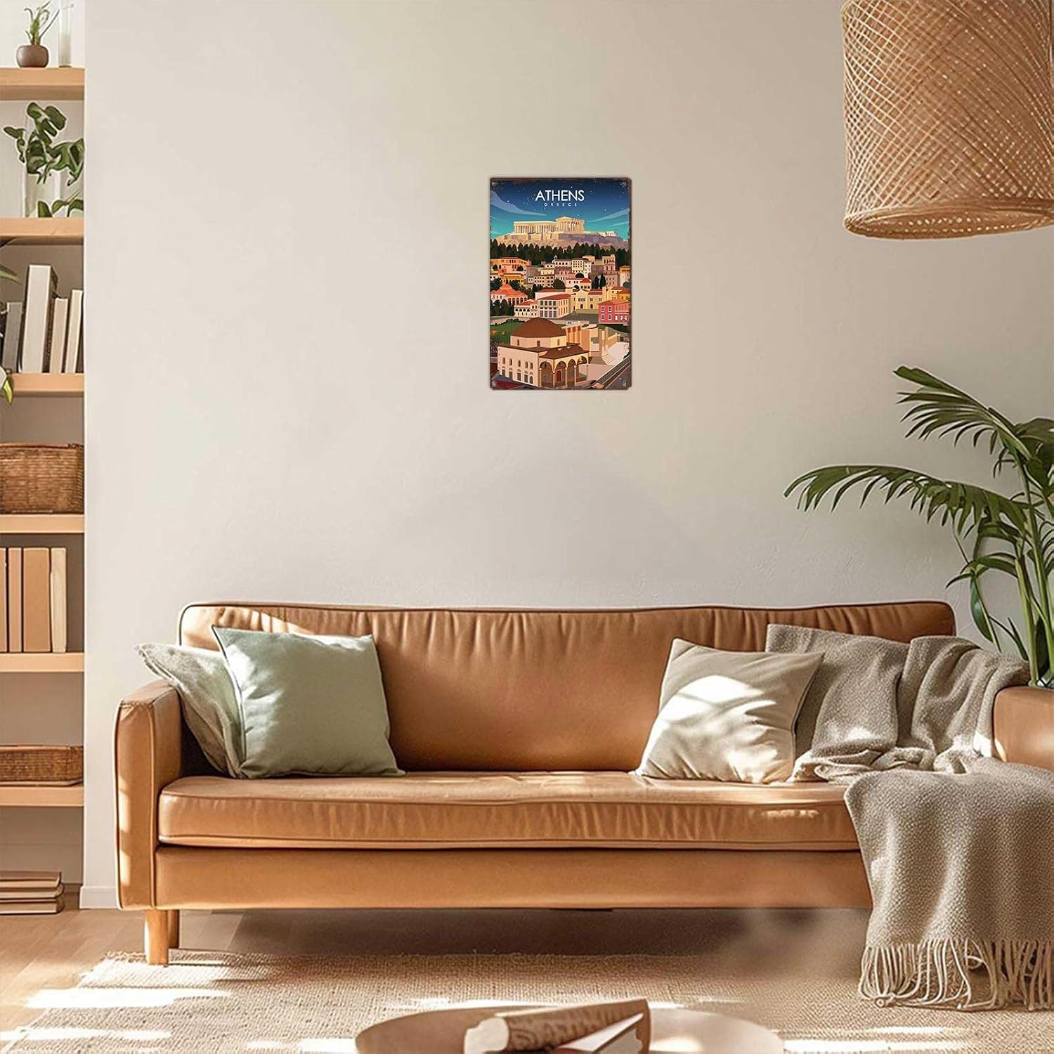 Vintage Metal Tin Sign Athens Greece Travel Art Poster-Wall Art Decor for Home Room Office Dorm Decor 8X12inch