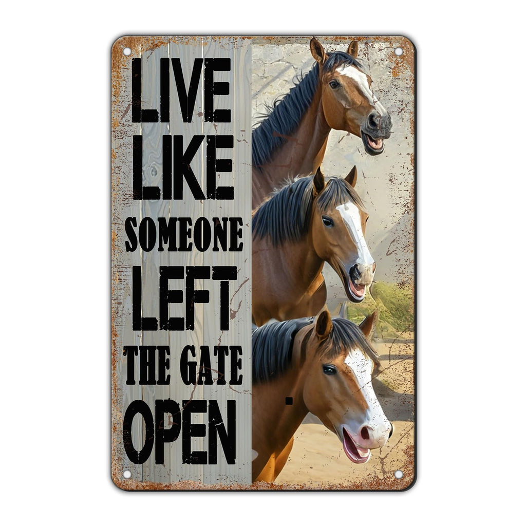 Funny Don'T Expect Me Normal Metal Tin Sign 12x8 Inch Horse Tin Sign Don'T Expect Me Normal Horse Poster Home Kitchen Garden Bar Restaurant Coffee Are Wall Decor