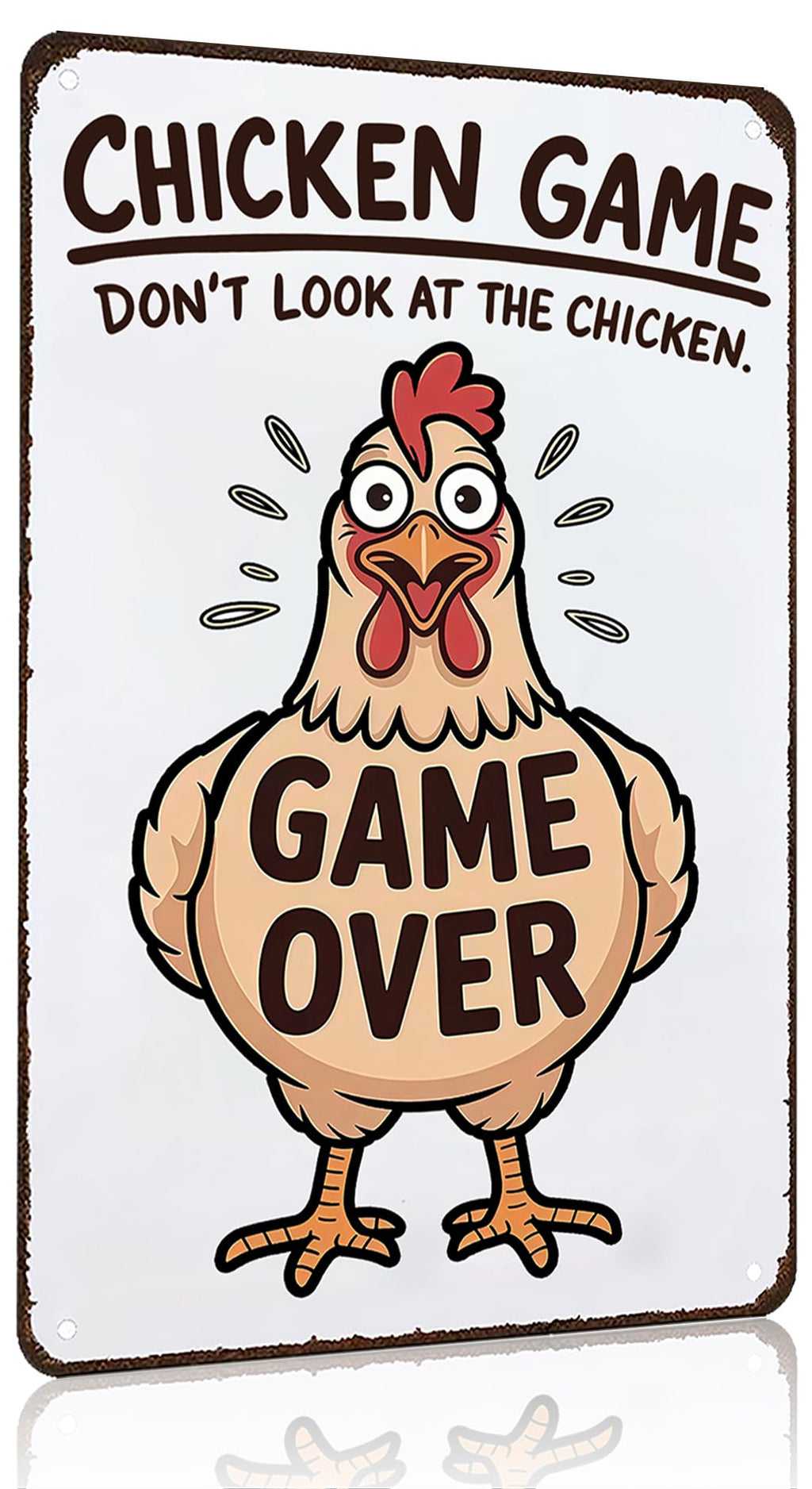 Smilelife Funny Chicken Gifts I'm Going To Let God Fix It Tin Sign for Home Farm Chicken Coop Farmhouse Kitchen Garden Decor 8 X 12 Inch (3520)