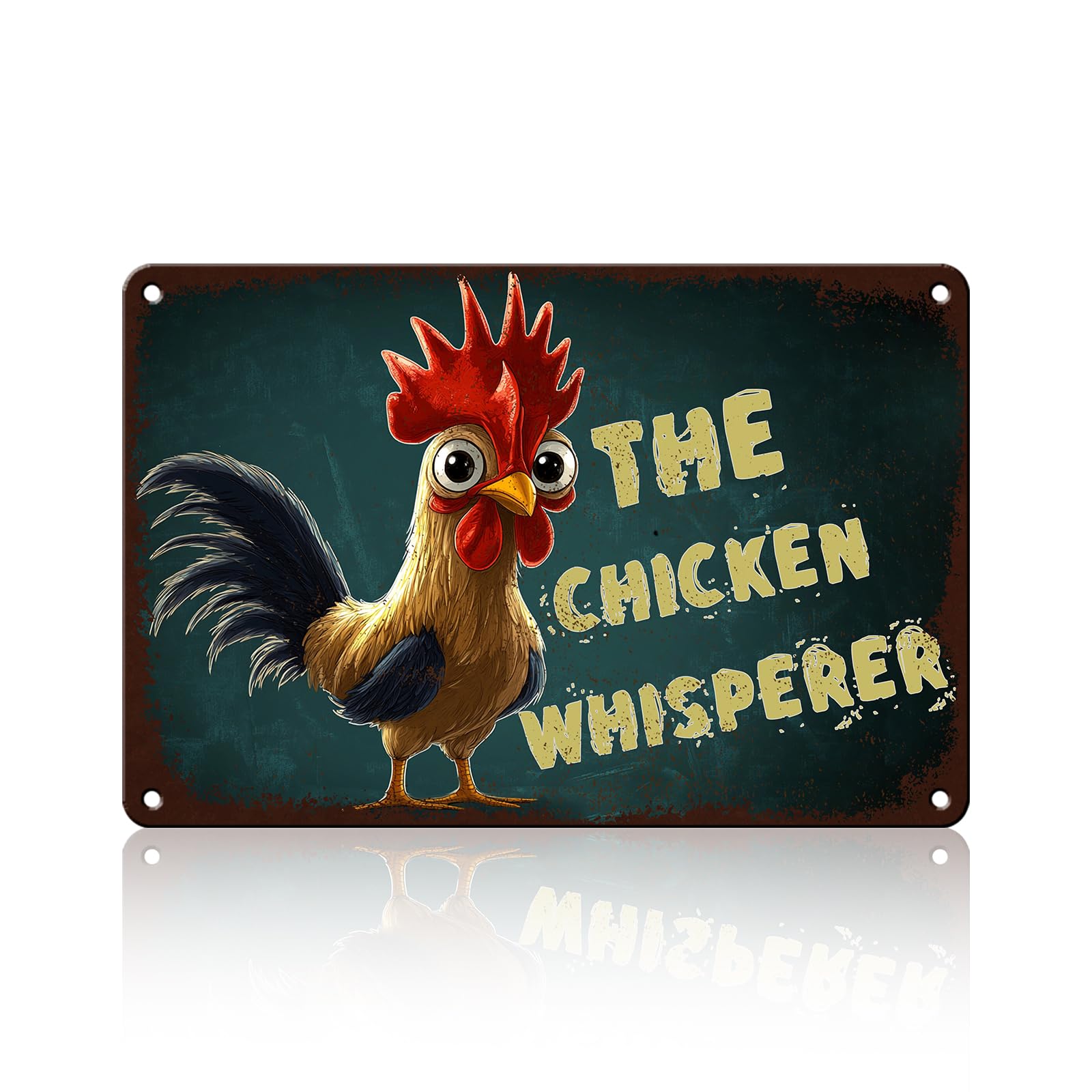 Vintage Fresh Eggs & Chicken Metal Sign Rustic Farm Eggs For Sale Tin Poster Home Kitchen Farmhouse Chicken Wall Decor 12x8 Inch