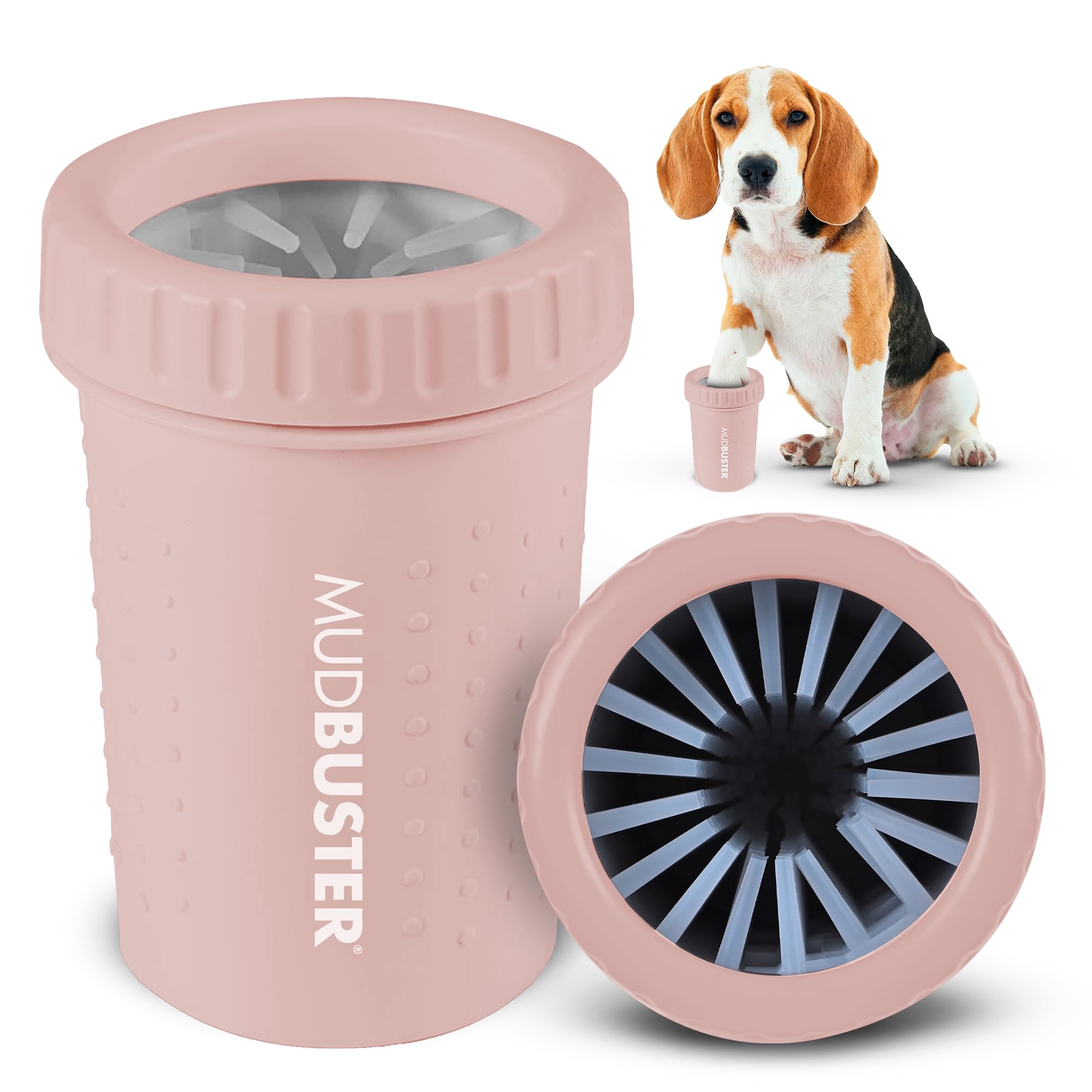 Dexas Pink Medium Dog Paw Cleaner, MudBuster - Premium Quality Pet Supplies and Dog Accessories for Dogs, Easy to Use, Mess Free, BPA Free, Patented Product