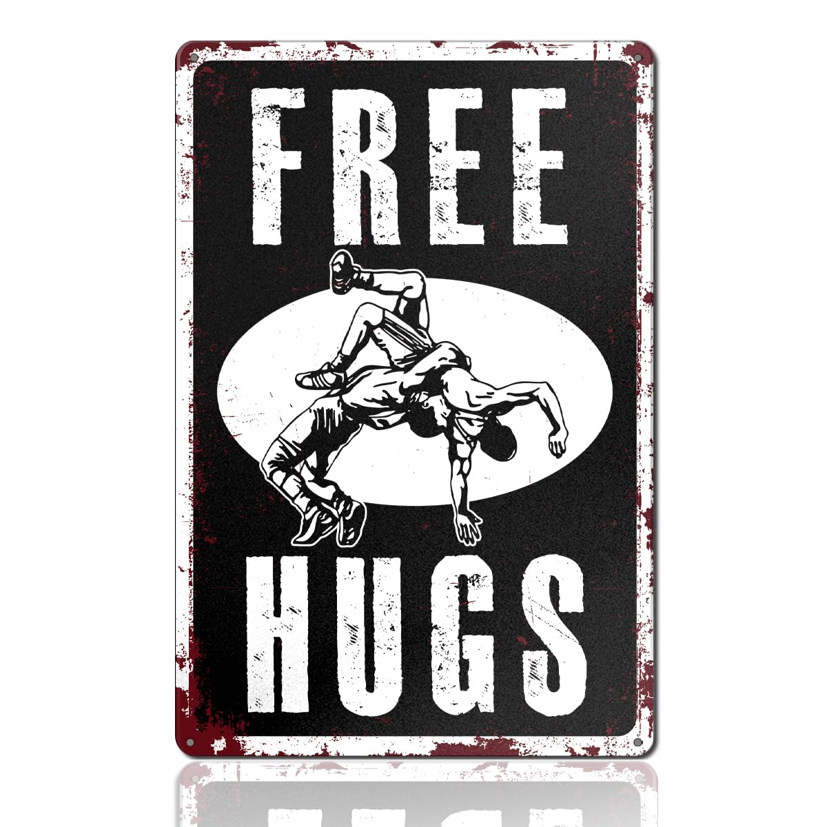 Wrestling Gifts, Vintage Wrestling Metal Tin Sign for Home Bedroom Room Man Cave Garage Wall Decor 8x12 Inch