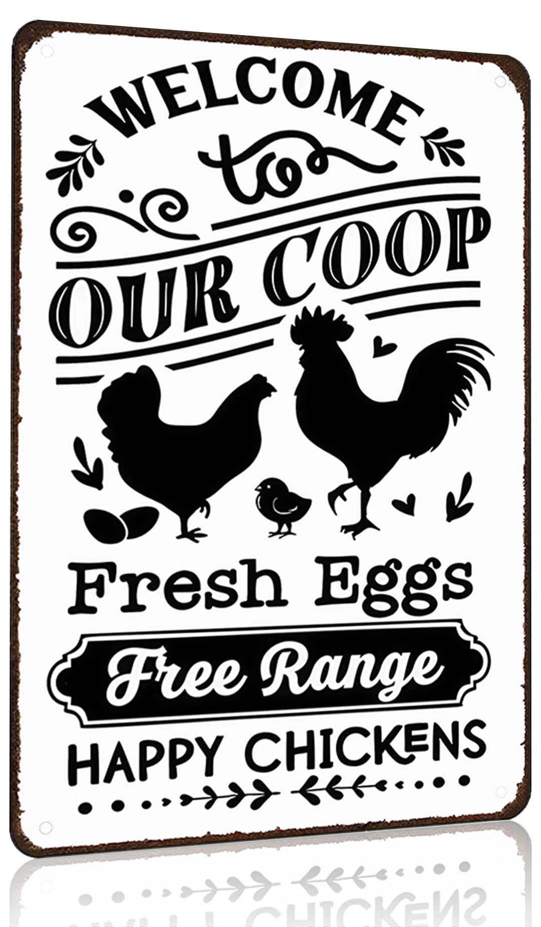 Smilelife Funny Chicken Gifts I'm Going To Let God Fix It Tin Sign for Home Farm Chicken Coop Farmhouse Kitchen Garden Decor 8 X 12 Inch (3520)
