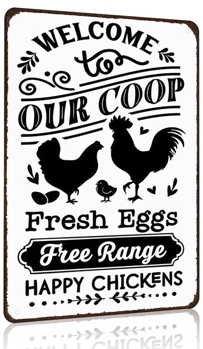 Smilelife Funny Chicken Gifts I'm Going To Let God Fix It Tin Sign for Home Farm Chicken Coop Farmhouse Kitchen Garden Decor 8 X 12 Inch (3520)