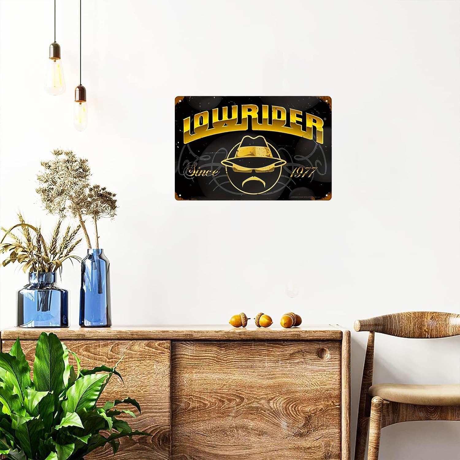 Vintage Racing Car Tin Sign, Retro Garage Metal Sign, Car Lover Gift,Wall Decor for Man Cave,Cars Room,Bar, Cafes Pubs,Outdoor Patio 8x12 Inches (LOWRIDER)