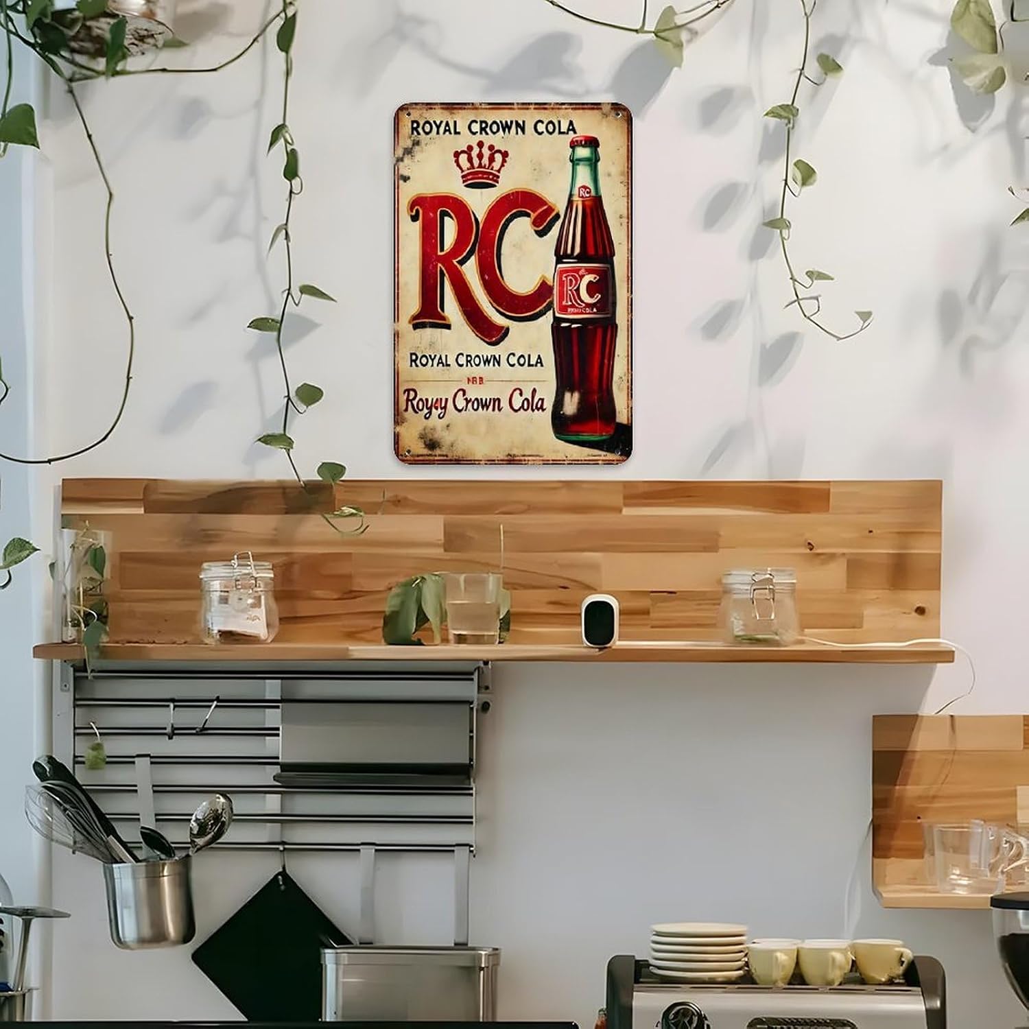 Royal Crown Cola Tin Sign， Vintage Soda Pop Metal Sign Print Aesthetic Room Decoration for Home Bedroom Kitchen Bar Coffee Dorm Bathroom Wall Decor 8 X 12 in