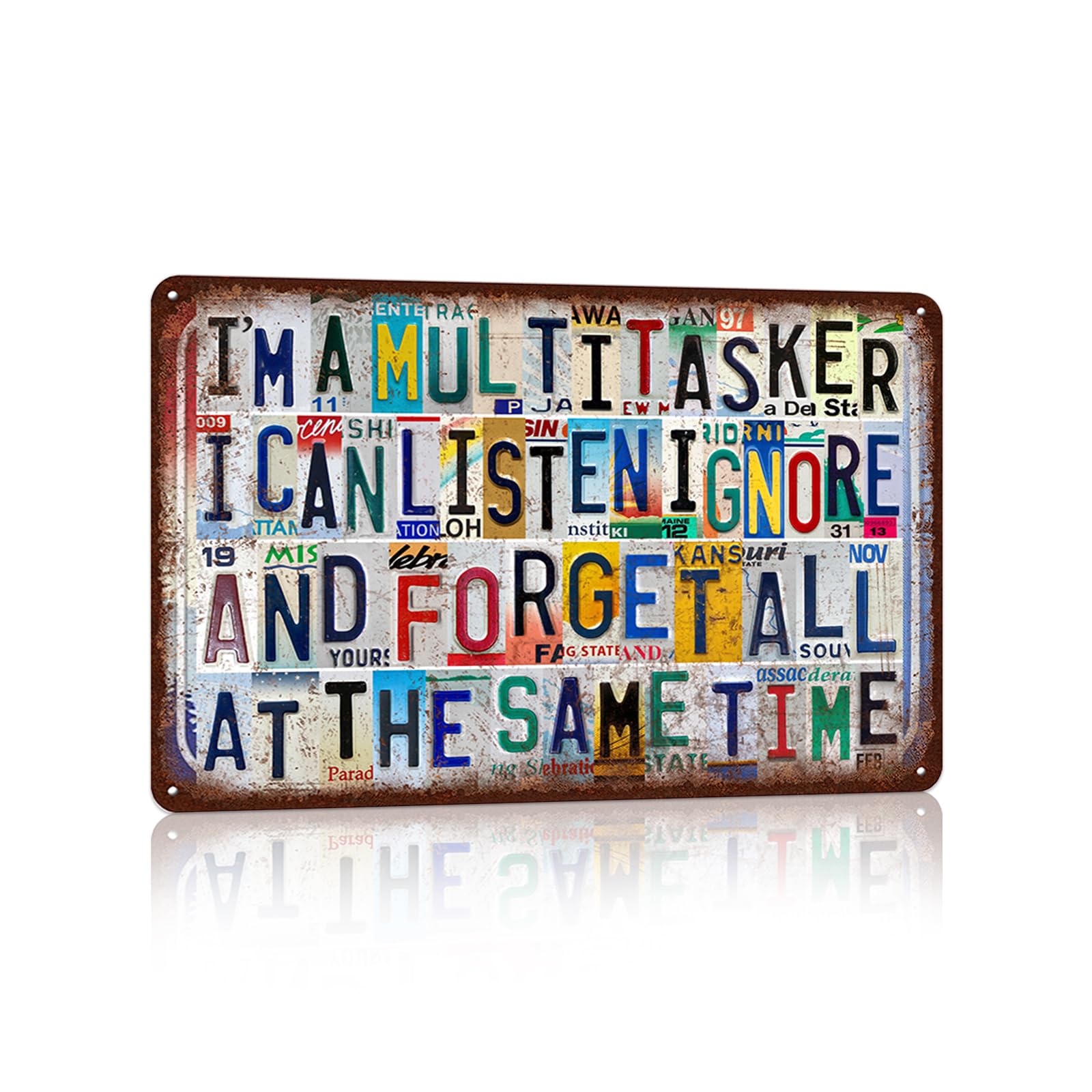 Vintage I'm a Mixture of Spoiled I'll Get It Myself Metal Tin Signs Funny Independent Woman Wall Decor Strong Female Office Bedroom Gift for Women Her Daughter Sister 12 x 8 Inches