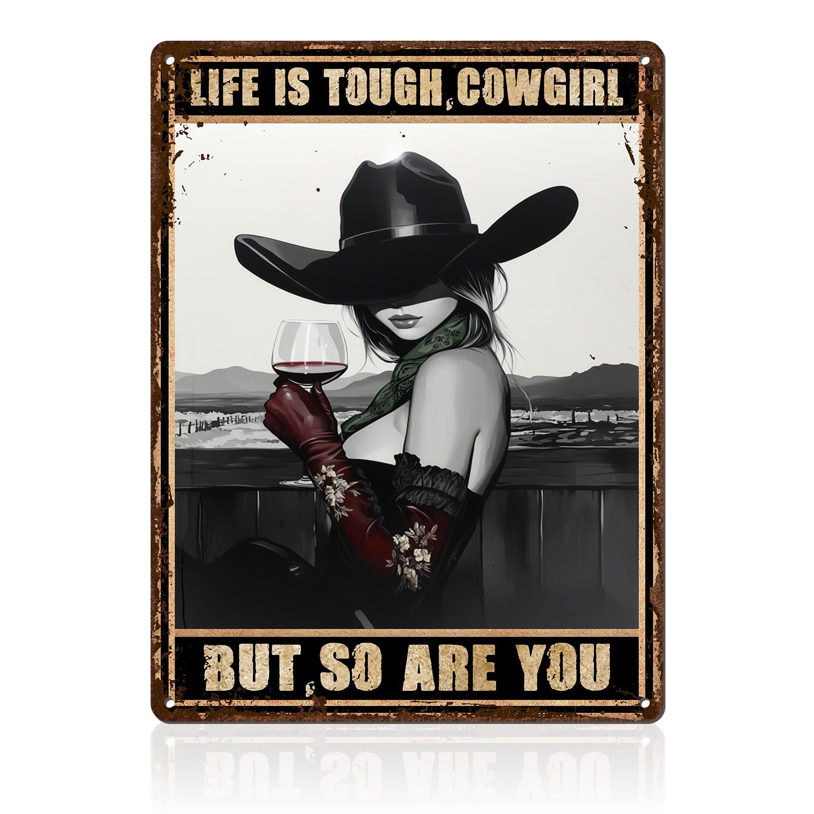 Western Wanted Tin Sign Vintage Metal Poster Rustic Wall Decor Cowgirl Pin Up Art Retro Iron Painting 8x12inch