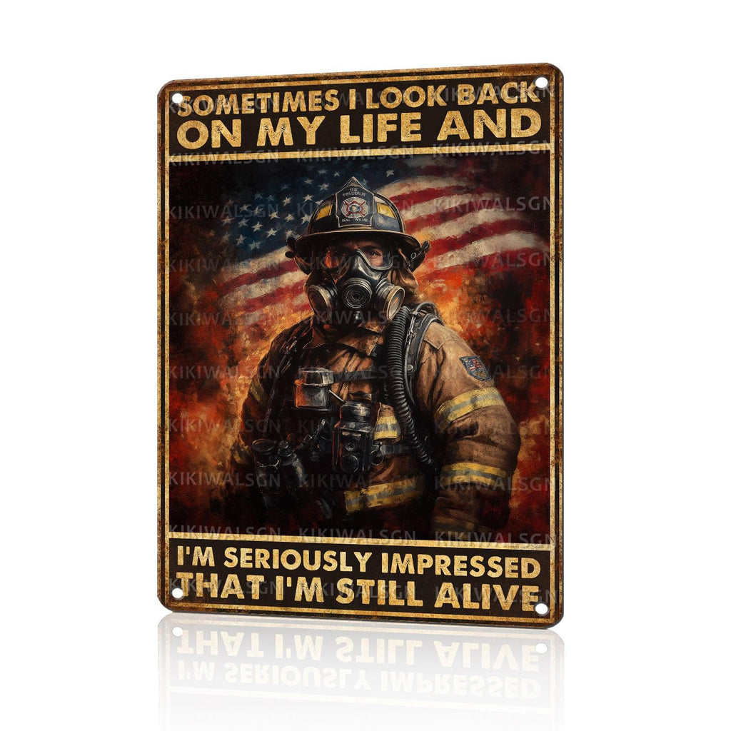 Motorcycle Metal Signs Riders Men Metal Decor Sometimes I Look Back On My Life and I'm Seriously Tin Signs Inspirational Wall Decor For Home Garage Man Cave Cafe Bar Pub 12 * 8 In