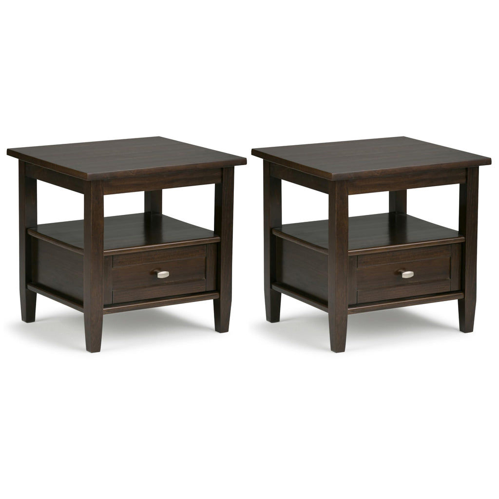 SIMPLIHOME Warm Shaker Solid Wood 20 inch Wide Rectangle Transitional End Side Table in Light Golden Brown for the Living Room and Bedroom