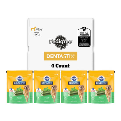 Pedigree Dentastix Large Dog Treats, Original, Beef & Fresh, 2.73 lb. Variety Pack (51 Treats Total)