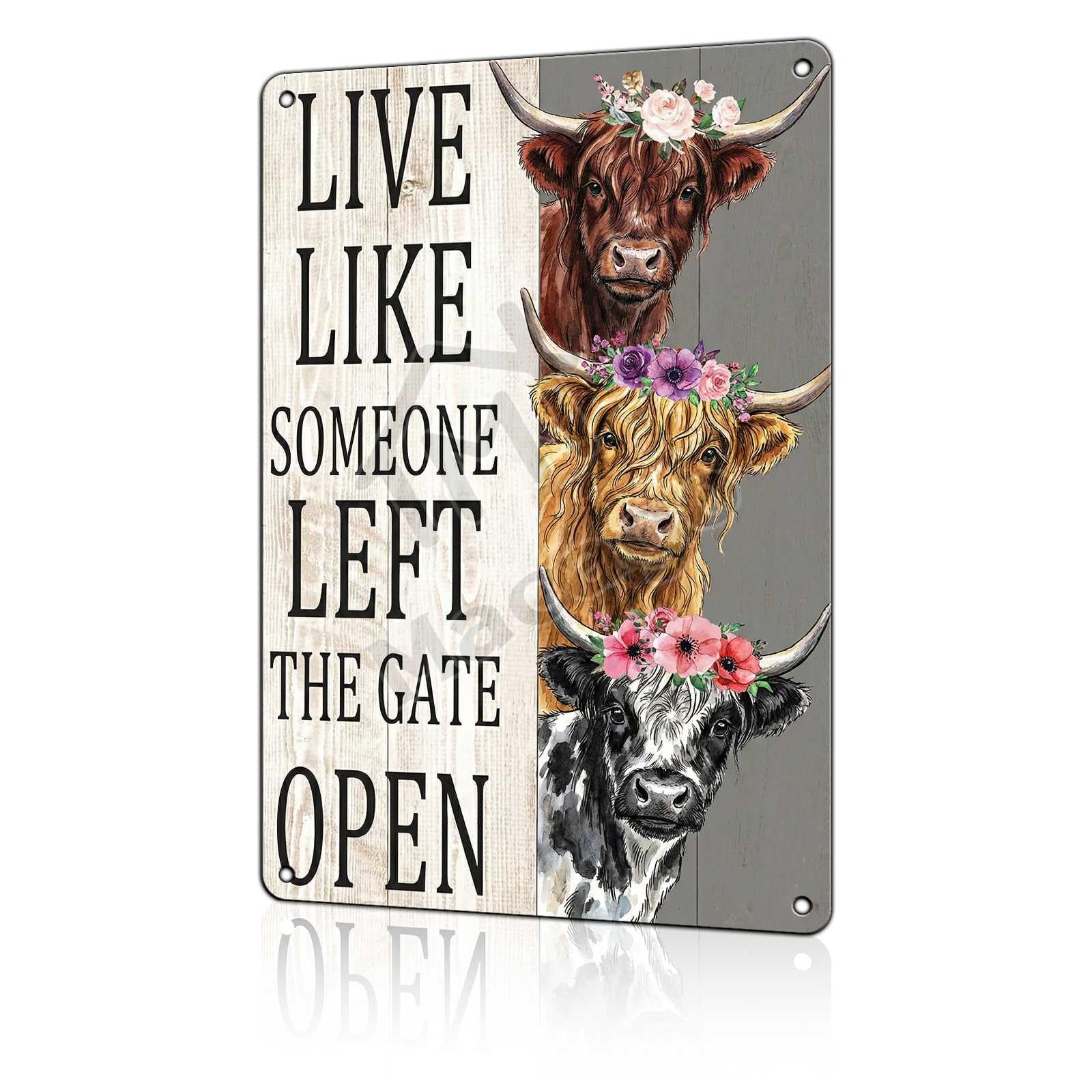 Rise and Shine Chicken Metal Tin Sign - Rustic Farmhouse Kitchen Wall Decor - Cute Rooster & Hen Art Poster for Coffee Bar or Breakfast Nook 8x12 inch