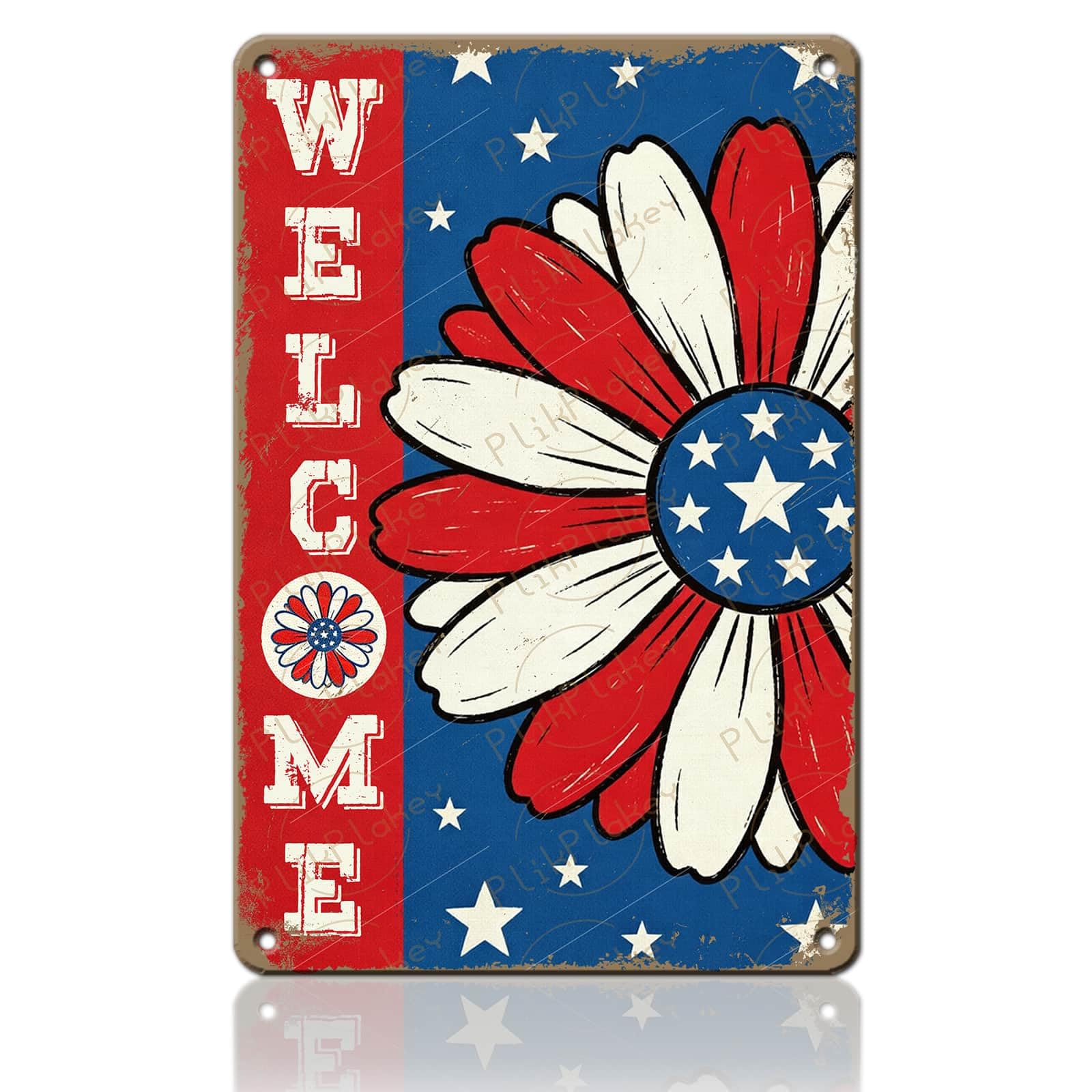Patriotic 4th of July Tin Sign Happy Independence Day Popsicle Wall Art Vintage Retro Home Decor for Bar Living Room Bedroom Cafe Decoration 12x8 Inch