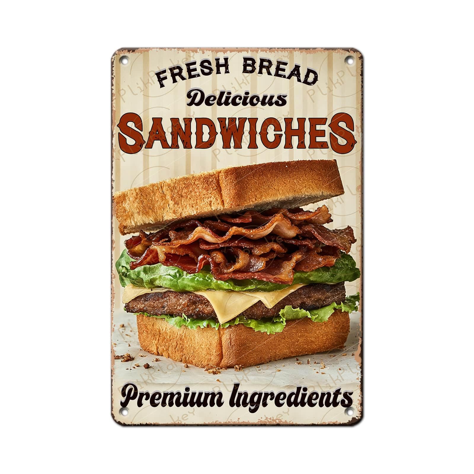 Best in Town Beef Hamburgers Retro Metal Tin Sign Vintage Wall Decor Bar Fast Food Shop Restaurant Kitchen Snack Truck Pub Coffee Home Poster 12x8 Inch