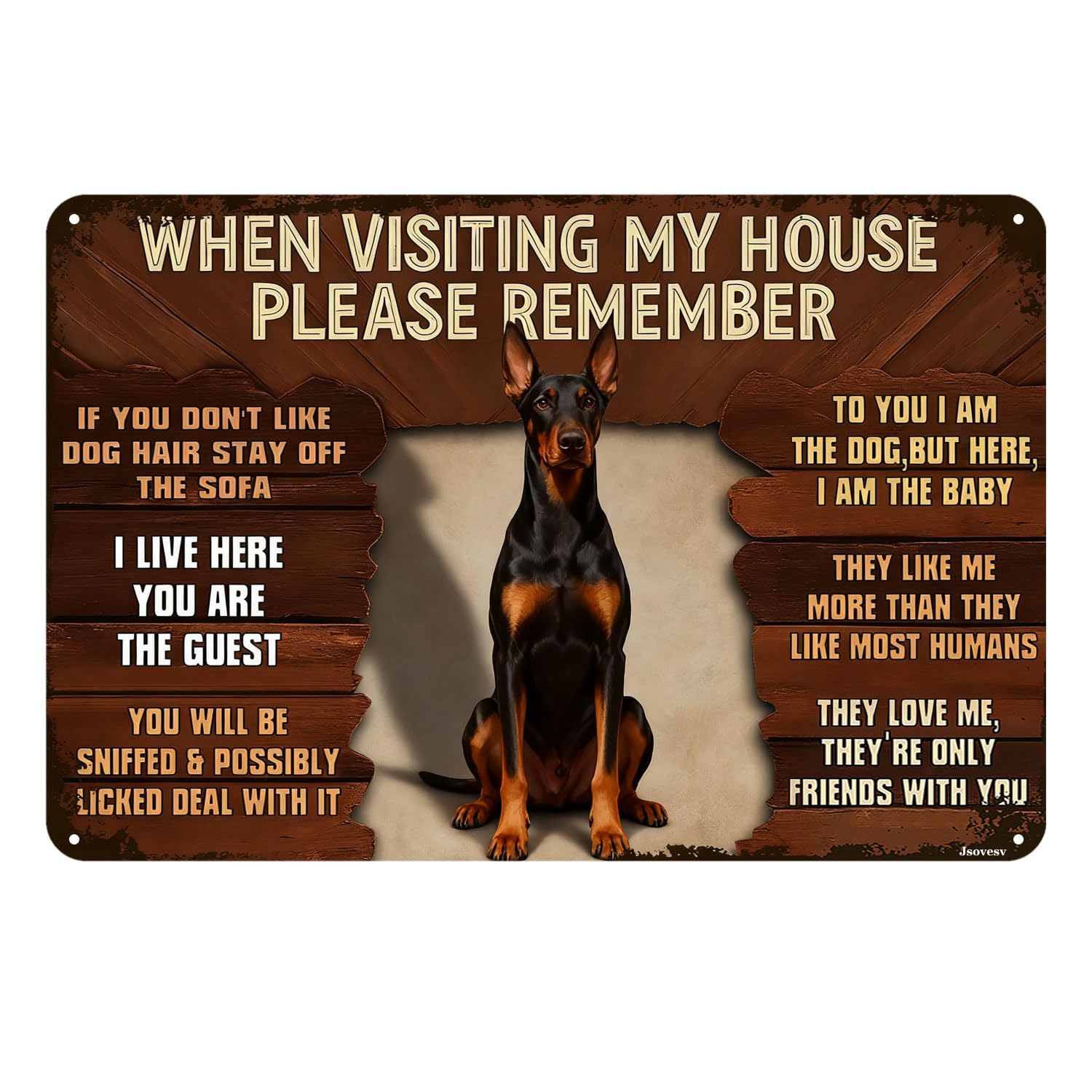 Funny Malamute Dog Vintage Tin Sign When Visiting My House Please Remember Metal Wall Art For Home Garage Bar Man Cave Patio Porch Decor 8x12 Inch