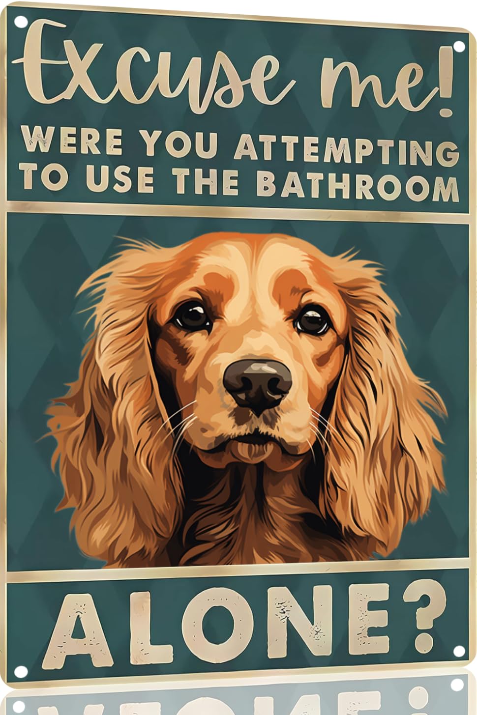 Boston Terrier Dog 12x8 inch excuse me were you attempting to use the bathroom alone - Dog Metal Poster Dog Lover Gift Art Funny Dogs Wall Art Decoration Retro Metal Tin Sign(1492)