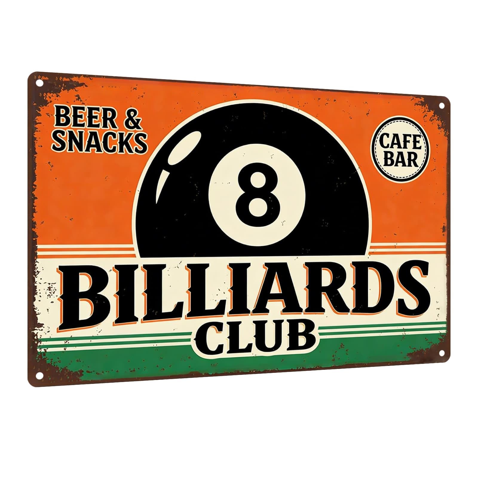 Billiards Metal Sign Less Talk More Chalk Billiards Vintage Art Wall Decor Funny Pool Decor for Man Cave Game Room Bar Garage Billiard Room 8x12 Inch