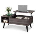 WLIVE Coffee Table with Lifting Top, Hidden Storage & Adjustable Shelf for Living Room Small Space, Multifunctional Rising Wooden Center Table, Mid Century Modern Tables for Home Dining Office, Brown