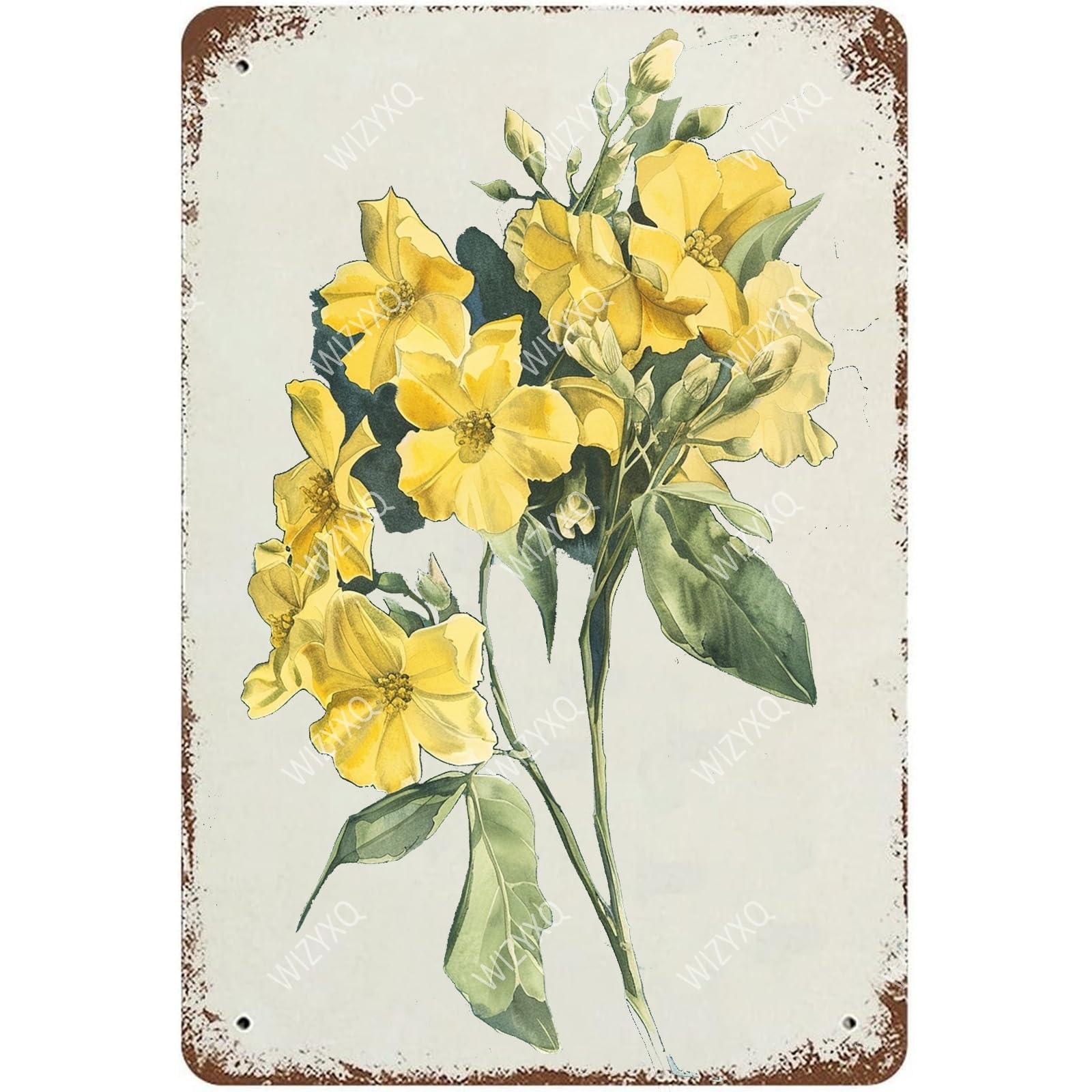 Flowers Metal Signs Vintage A Bouquet of Wild Flowers Tin Sign Retro Wall Decor for Living Room Bedroom Greenhouse Garden Yard Shop Bar 8×12 Inches