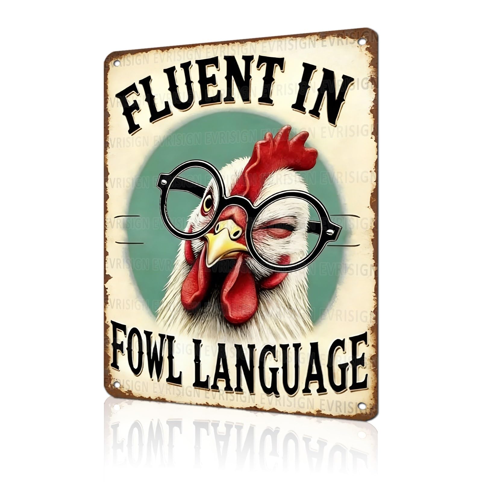 Funny Chicken Faith & Farmhouse Gifts Just A Girl Who Loves Jesus&Chickens Vintage Tin Sign for Farm Kitchen Garden or Cottage Wall 8x12Inch