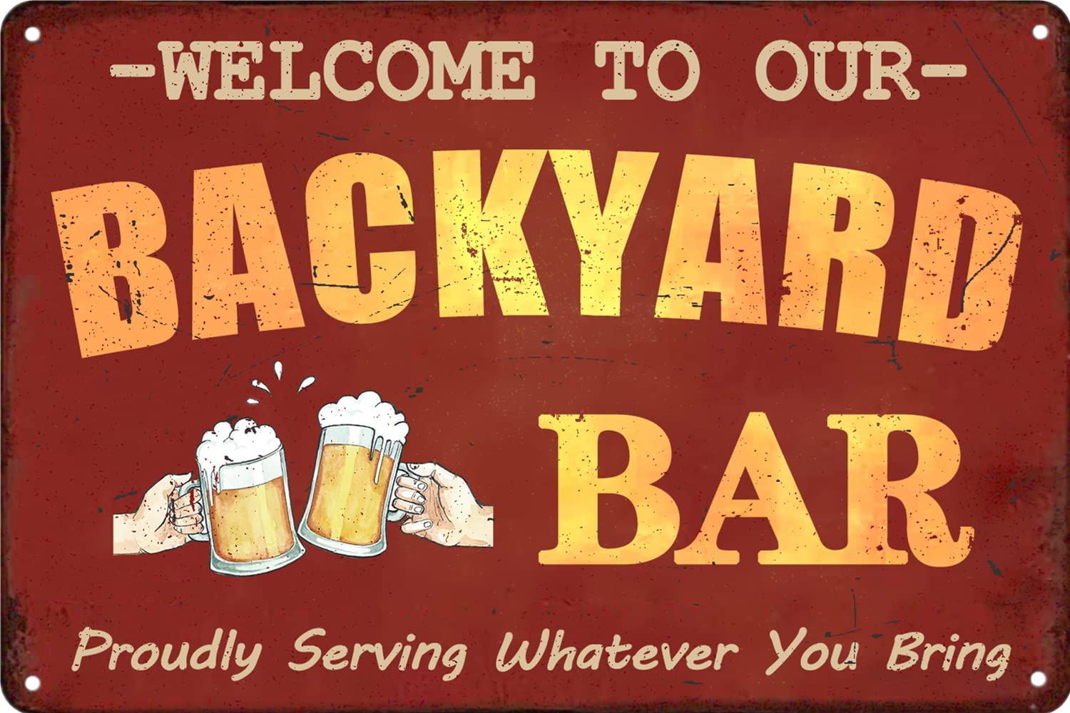 Funny Bar Signs for Home Bar Wall Art - Man Cave Decor Garage Signs for Men - Vintage Bar Metal Tin Signs 10-Piece Set - Basement Pub Wall Decor Gifts 8x12 Inch