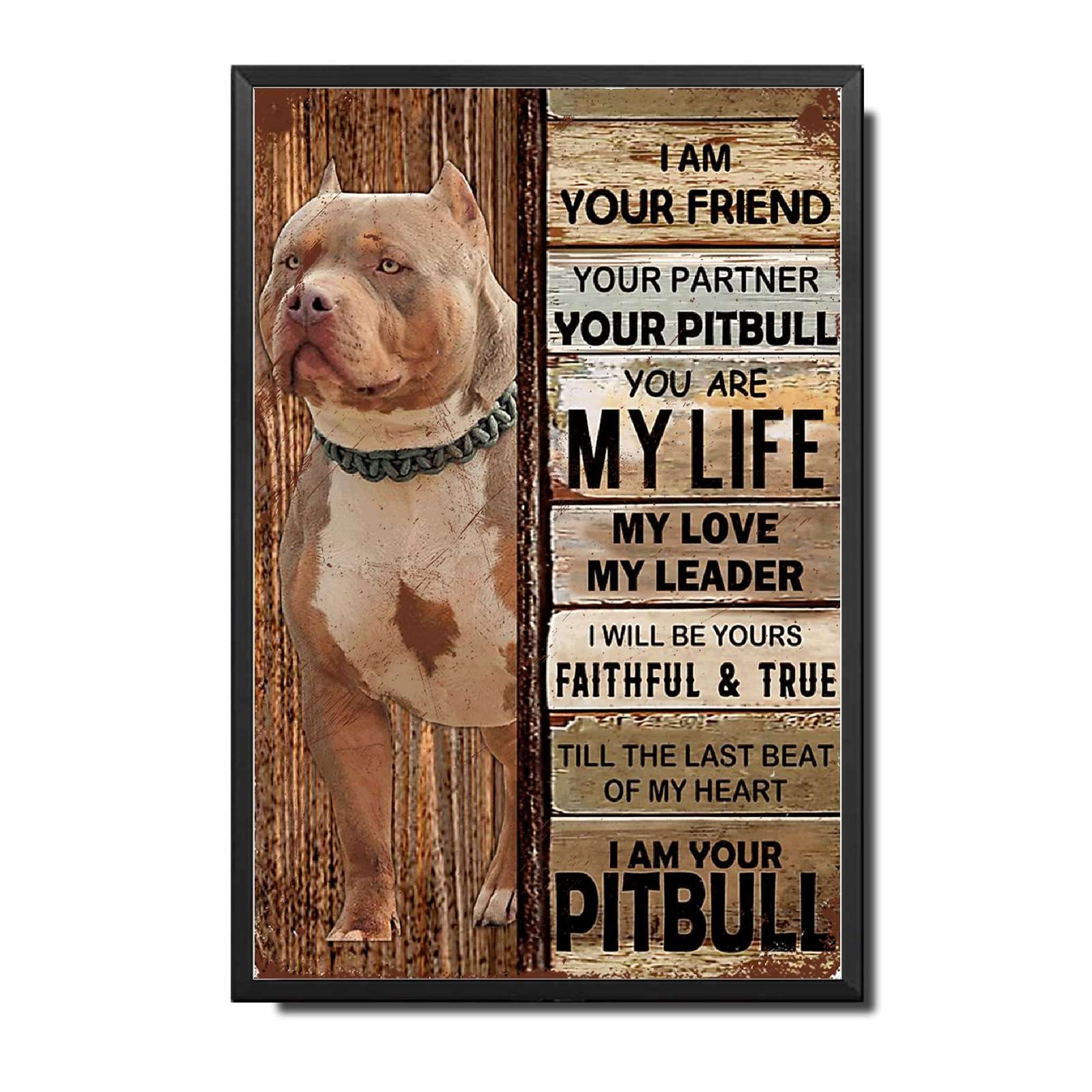 Lygond Metal Sign Tin Sign Vintage Wall Art I Am Your Friend Gift for Boxer Lovers Dog Lovers Vintage Wall Art Prints Restroom Tin Sign for Pub 8×12 Inches