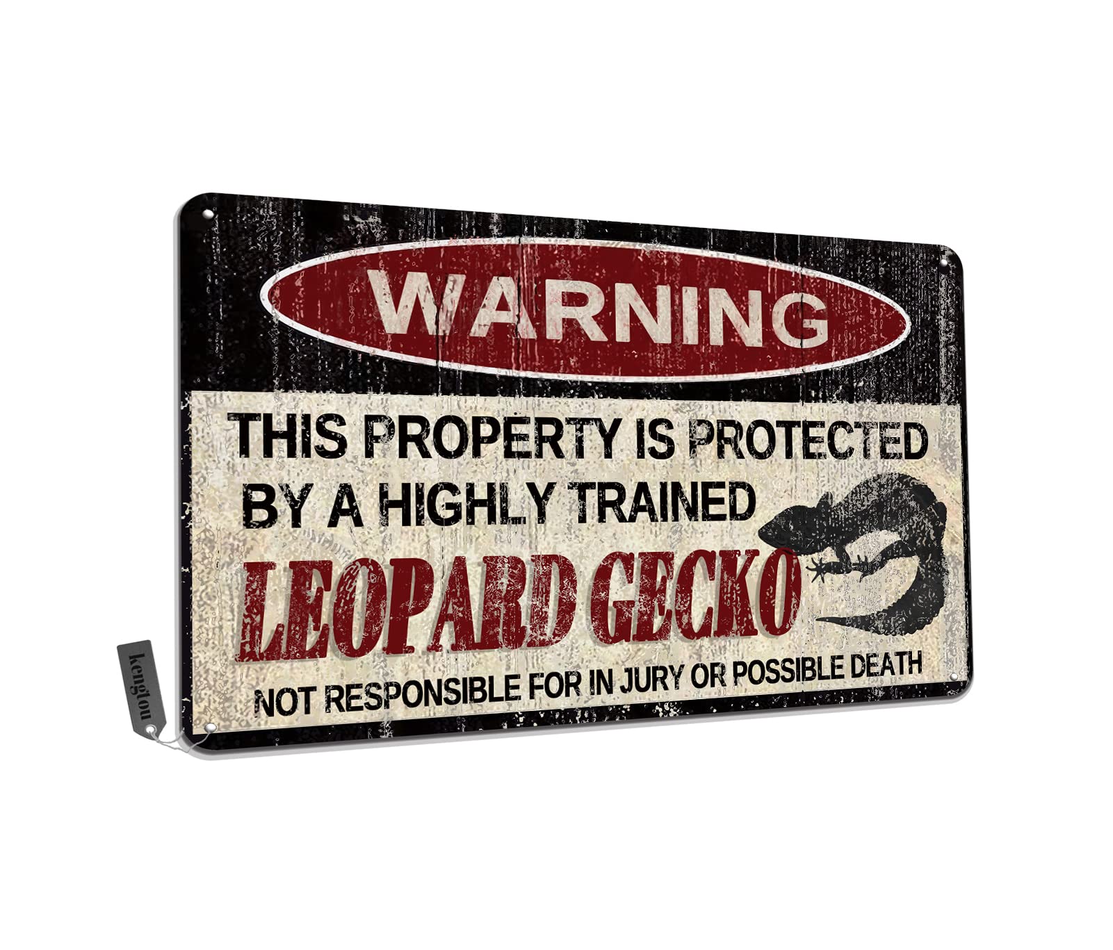 Chickens Tin Sign, Funny Metal Sign, Vintage Wall Decor 12x8 Inch - Warning This Property Protected by Chickens