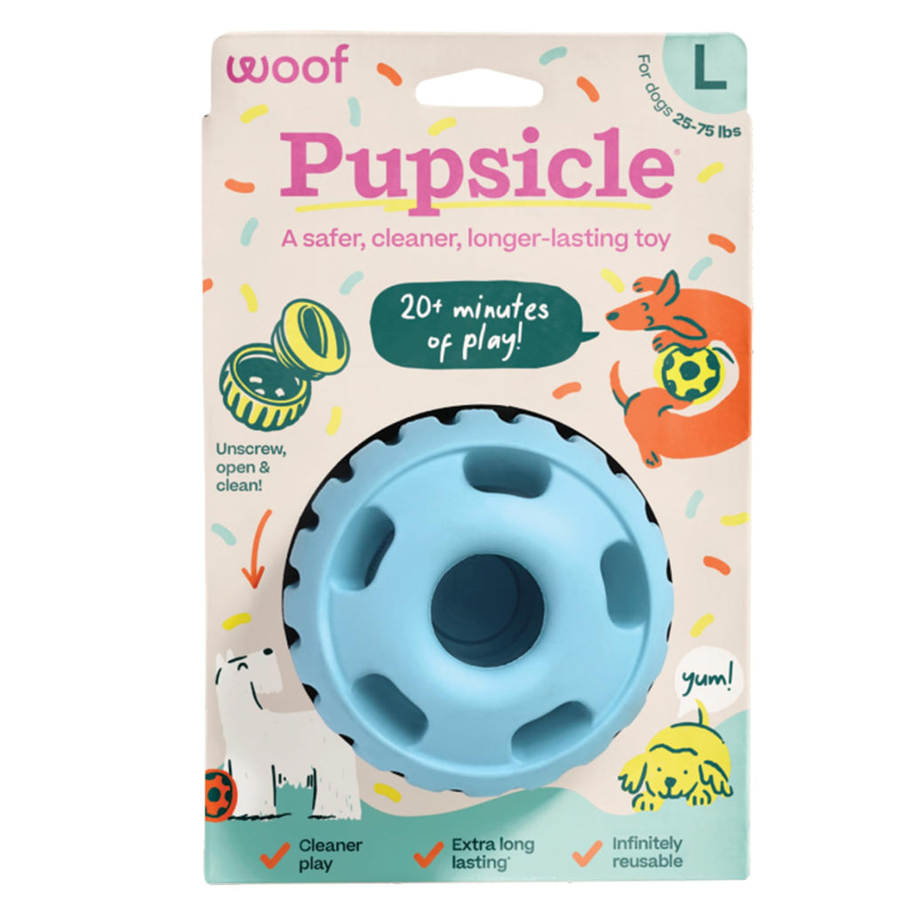 WOOF Party Pupsicle - Long-Lasting Interactive Dog Toys for Boredom - Low-Mess Design - Birthday Gifts for Dogs - Large Dog Toys - Party Pink