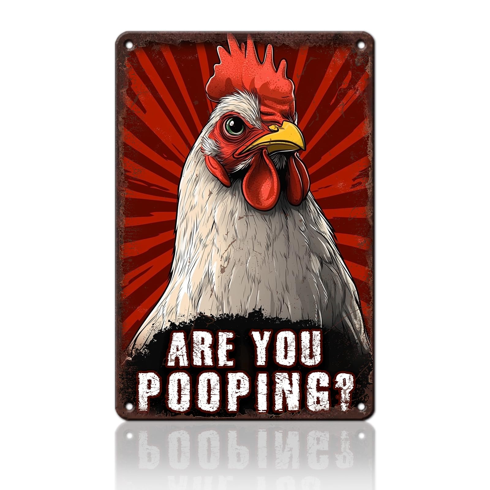 Funny Chicken Signs Welcome To My Kitchen Humorous Cartoon Rooster Cooking Aluminium Sign Metal Chicken Signs Decor Home Ktichen Farm Are Wall 12x8 Inch Vintage Chicken Signs Metal Tin Poster