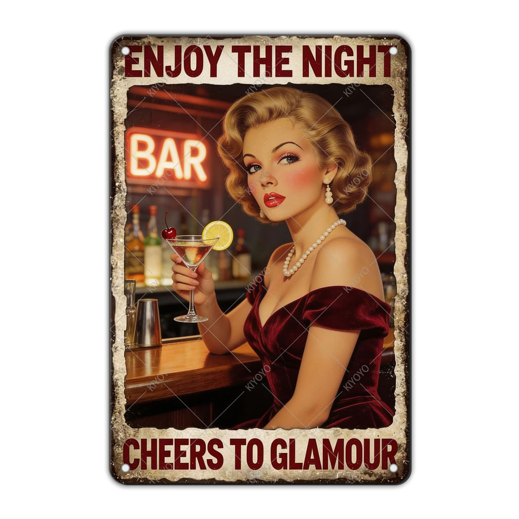 50s Pin up Girl Fishing Metal Tin Sign Open Fly Season Wall Decor Home Angler Cafes Lake House Seascape 12x8 Inch