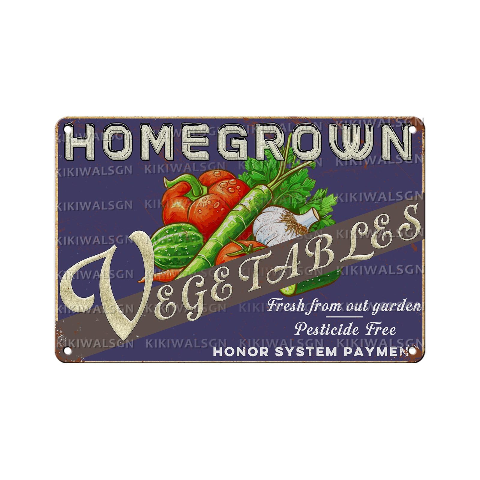 Tomato Vegetable Metal Tin Sign Vintage Garden Fresh Wall Art for Home Kitchen Bar Cafe Office 8x12Inch