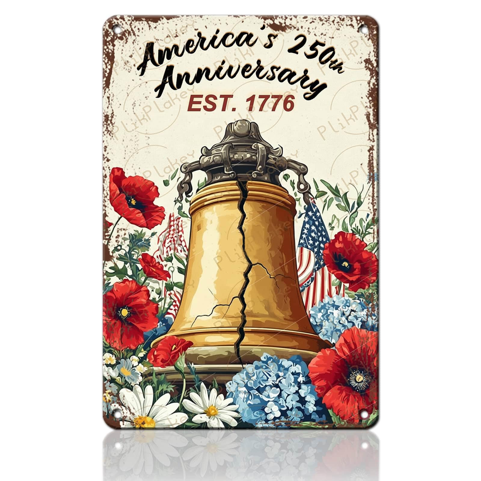 Patriotic 4th of July Tin Sign Happy Independence Day Popsicle Wall Art Vintage Retro Home Decor for Bar Living Room Bedroom Cafe Decoration 12x8 Inch