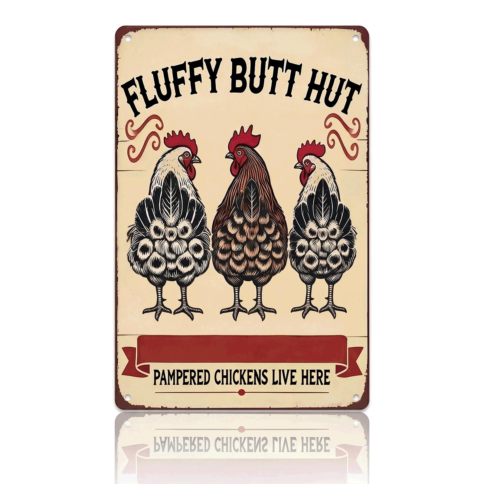 Christian Chicken Tin Sign Bible Verse 8x12 Inch, Watercolor Rooster “God Says You Are” Metal Wall Decor, Religious Encouragement Gift for Farmhouse, Kitchen, Garden, Coop and Chicken Lovers