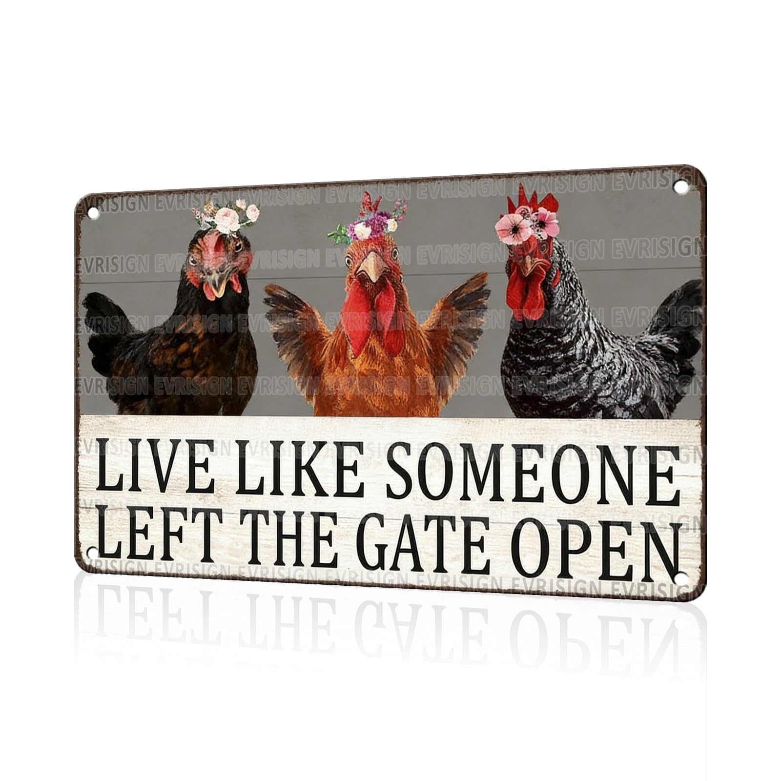 Funny Chicken Faith & Farmhouse Gifts Just A Girl Who Loves Jesus&Chickens Vintage Tin Sign for Farm Kitchen Garden or Cottage Wall 8x12Inch
