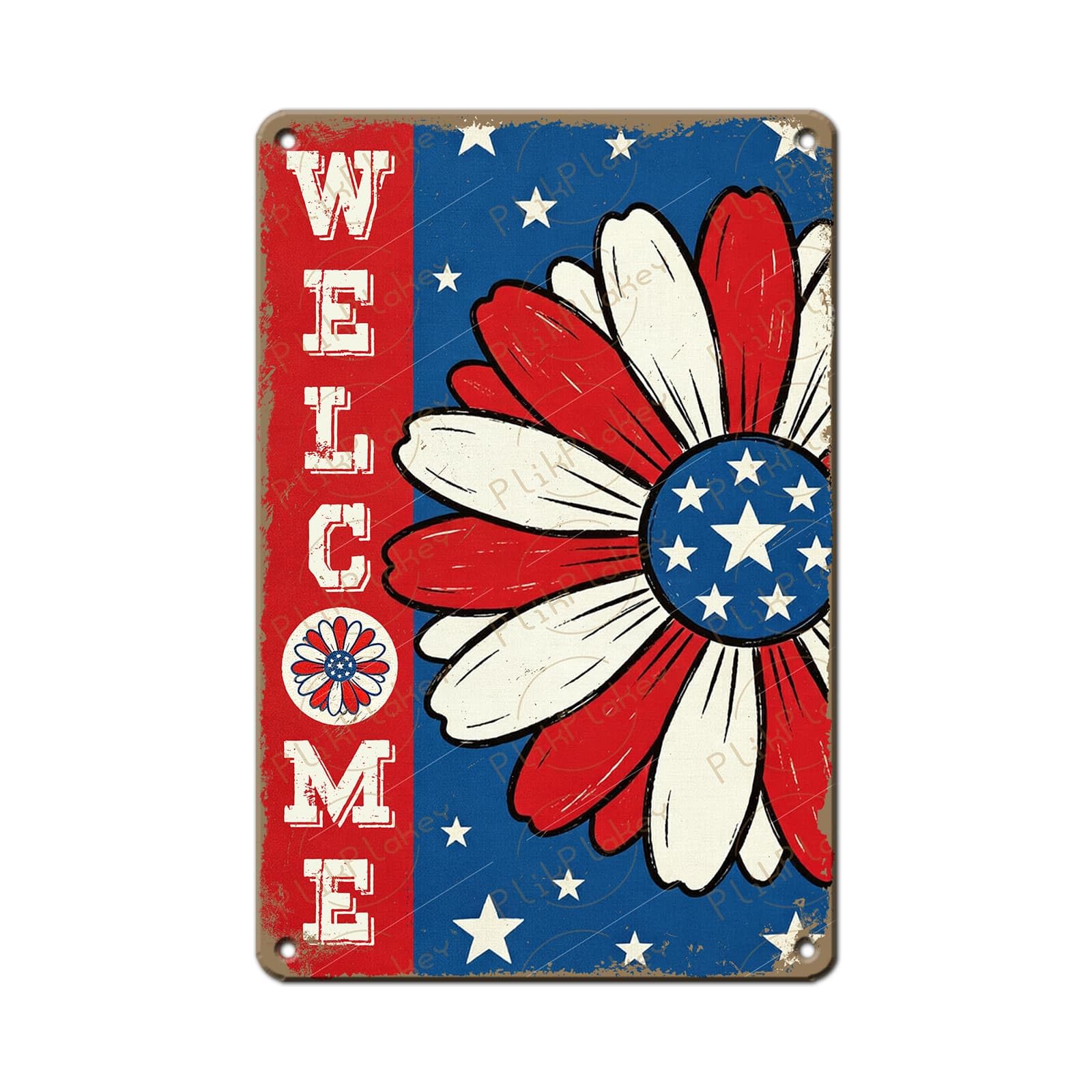 Patriotic 4th of July Tin Sign Happy Independence Day Popsicle Wall Art Vintage Retro Home Decor for Bar Living Room Bedroom Cafe Decoration 12x8 Inch