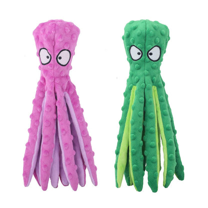 CPYOSN Dog Squeaky Toys Octopus - No Stuffing Crinkle Plush Toys for Puppy Teething, Durable Interactive Chew Toys for Small, Medium and Large Dogs Training and Reduce Boredom, 2 Pack