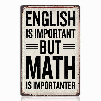 English Teacher Gifts - Funny Classroom Wall Hanging Tin Sign Decor, Ideal Gifts for English Teachers, High School & Middle School Classroom Wall Art, 8x12 Inch