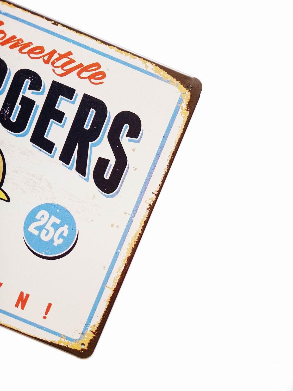 ERLOOD Best in Town Hamburgers Retro Metal Vintage Tin Signs Bar Wall Decor 12 X 8