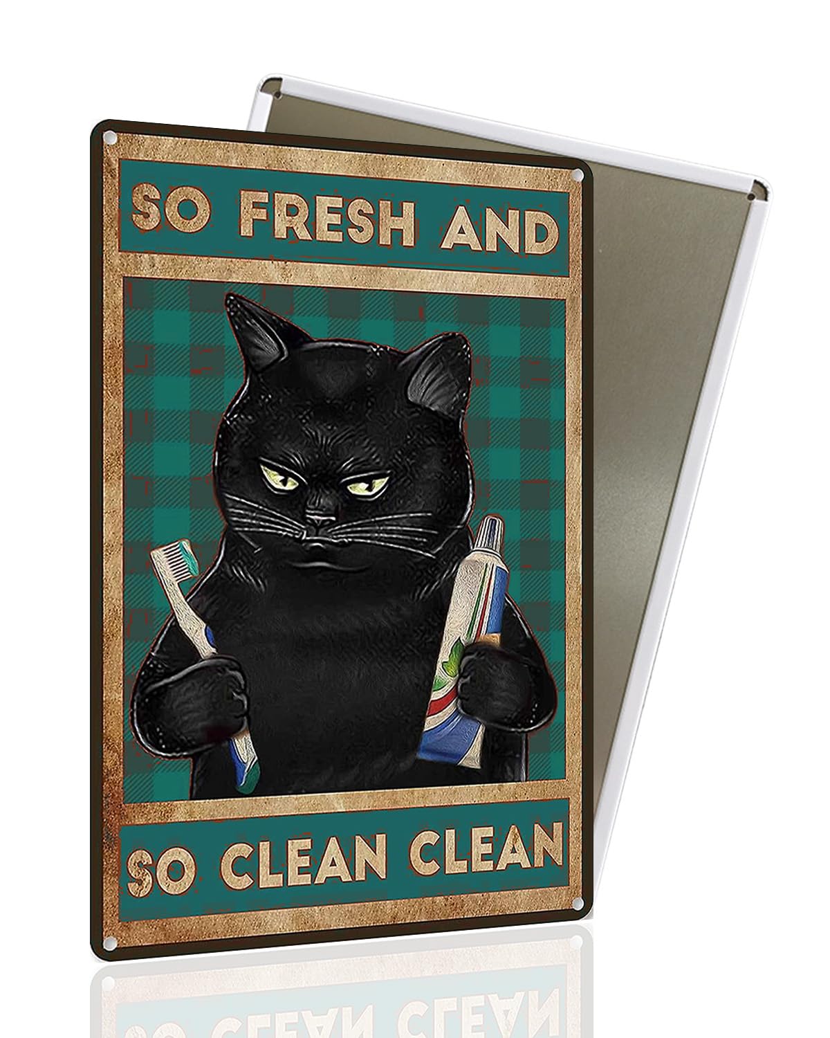 Vintage Black Cat Metal Sign, That's What I Do I Bake And I Know Things Funny Cat Sign Wall Decor for Bedroom Bathroom Retro Metal Tin Sign, Metal Cat Sign Home Decor For Cat Lovers 8x12â€³