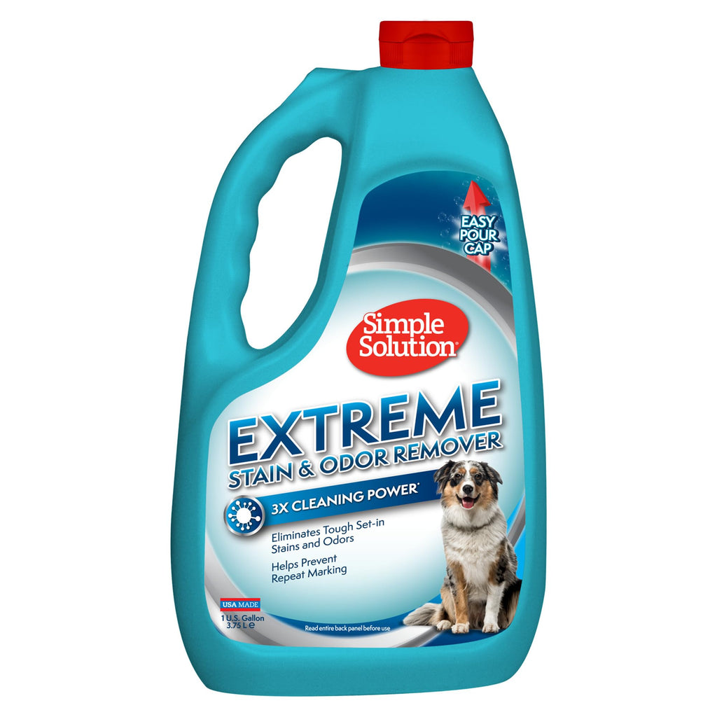 Simple Solution Extreme Pet Stain and Odor Eliminator Spray, Pee Stain Remover, Enzyme Cleaner, 3X Pro-Bacteria Cleaning Power, Dog Odor Remover, 32 oz