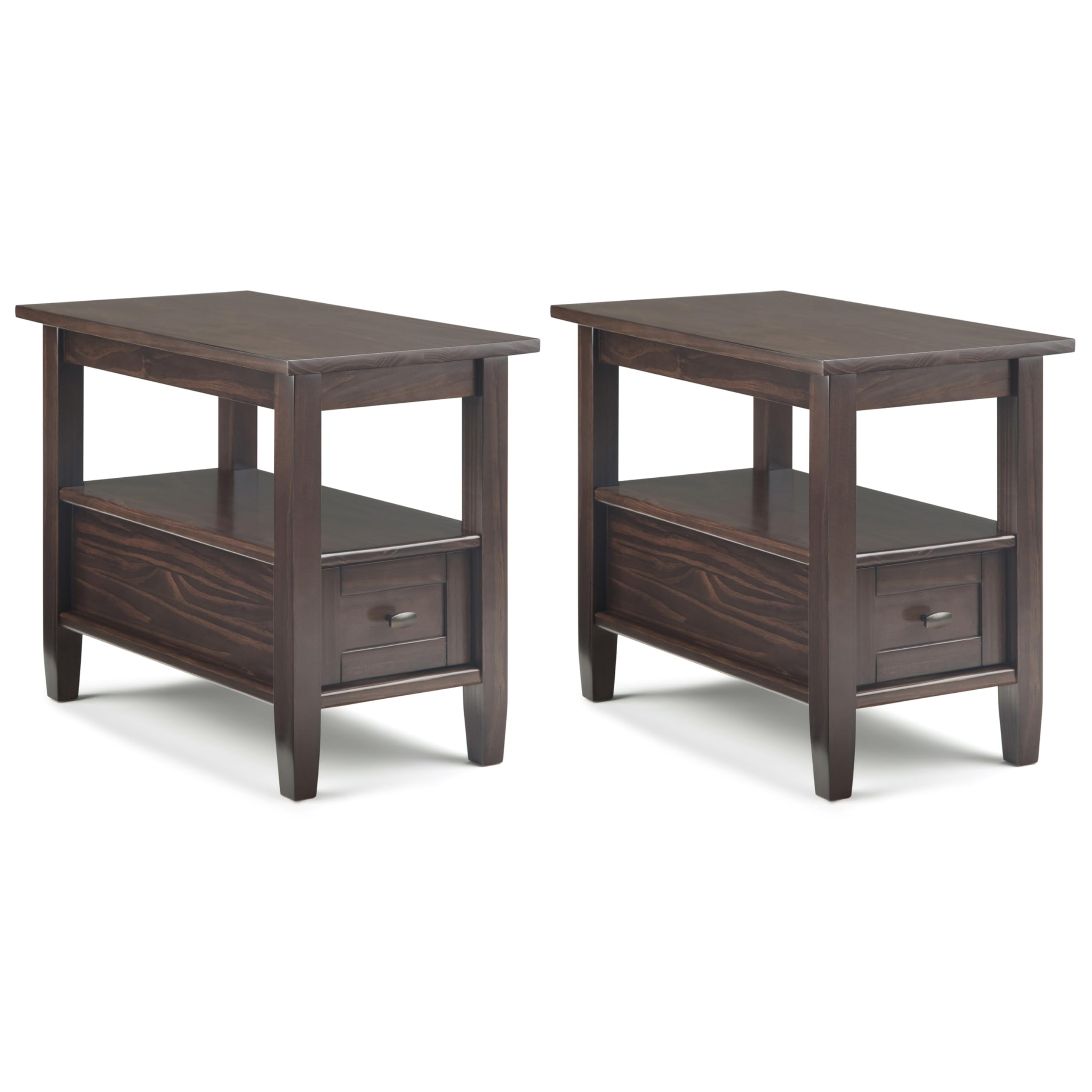 SIMPLIHOME Warm Shaker Solid Wood 20 inch Wide Rectangle Transitional End Side Table in Light Golden Brown for the Living Room and Bedroom
