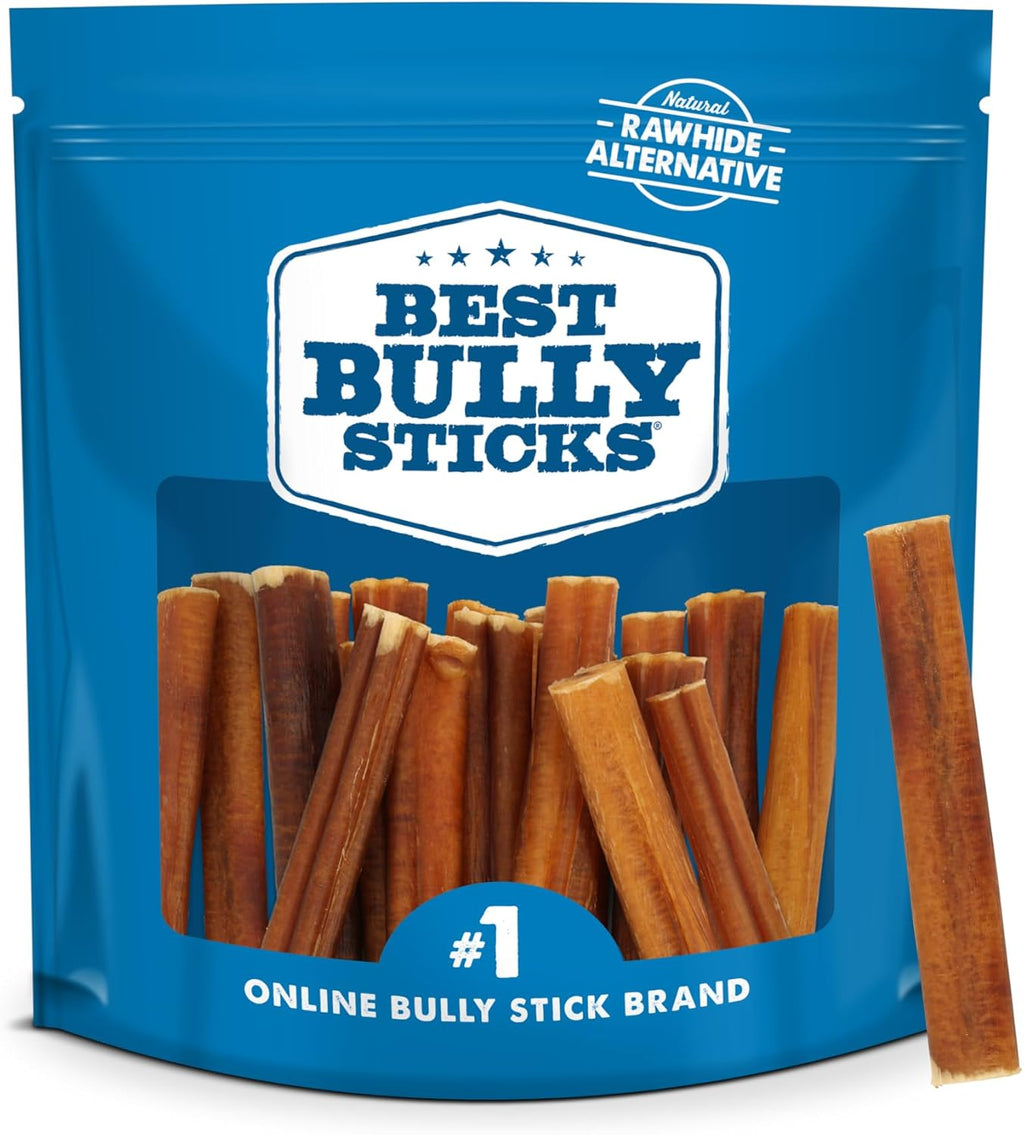 Best Bully Sticks 4 Inch Bully Sticks for Dogs - 8 oz (Pack of 1) - Natural Grass-Fed Dog Treats Small Breed, Grain and Rawhide-Free, Perfect for Small or Young Canines