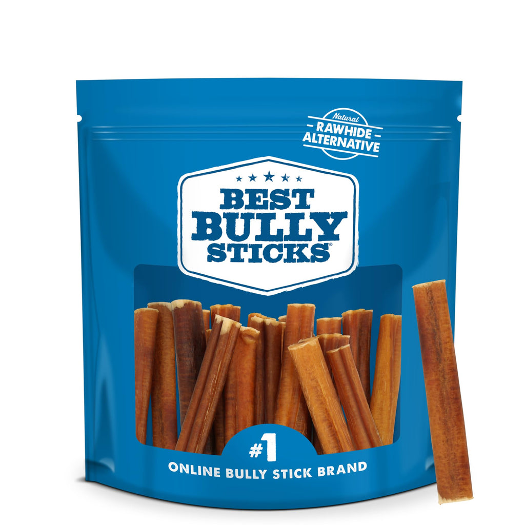 Best Bully Sticks 4 Inch Bully Sticks for Dogs - 8 oz (Pack of 1) - Natural Grass-Fed Dog Treats Small Breed, Grain and Rawhide-Free, Perfect for Small or Young Canines