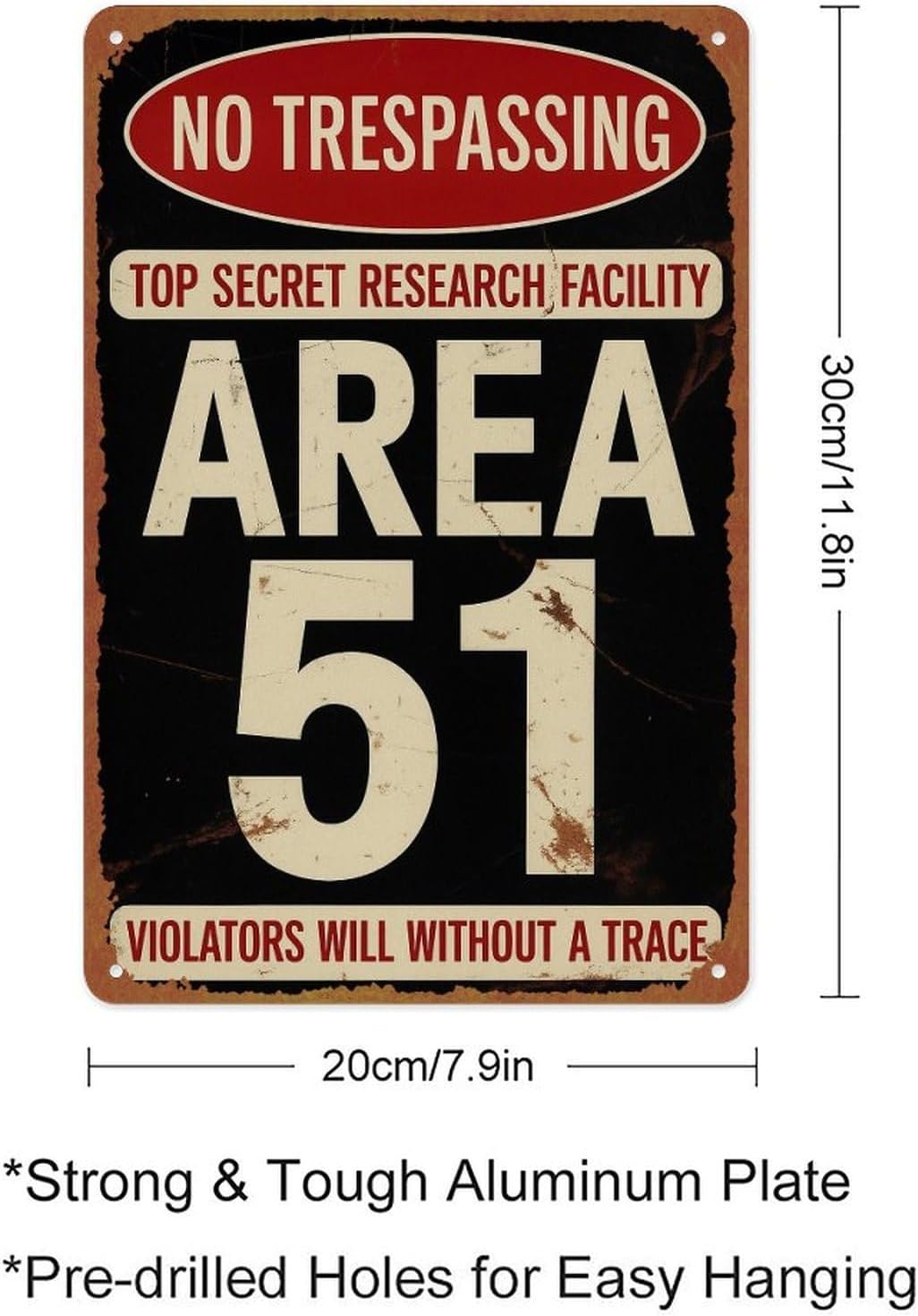 Area 51 Tin Sign Aluminum Metal Sign Posters 8x12 Inch For Living Room Bedroom Bathroom Decoration
