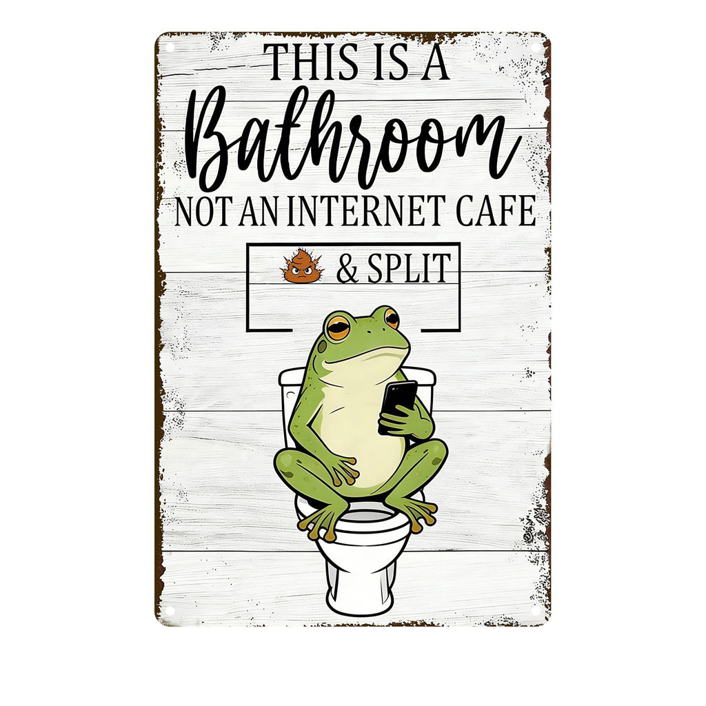 Funny Chicken Metal Tin Sign Bathroom Decor This Is A Bathroom Not An Internet Cafe Signs Retro Posters for Home Restroom Toilet Washroom 8x12inch