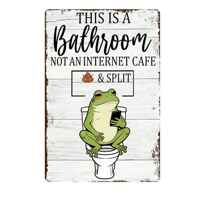 Funny Chicken Metal Tin Sign Bathroom Decor This Is A Bathroom Not An Internet Cafe Signs Retro Posters for Home Restroom Toilet Washroom 8x12inch