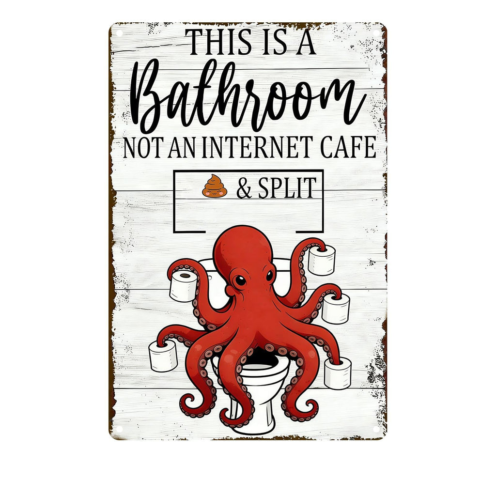 Funny Chicken Metal Tin Sign Bathroom Decor This Is A Bathroom Not An Internet Cafe Signs Retro Posters for Home Restroom Toilet Washroom 8x12inch