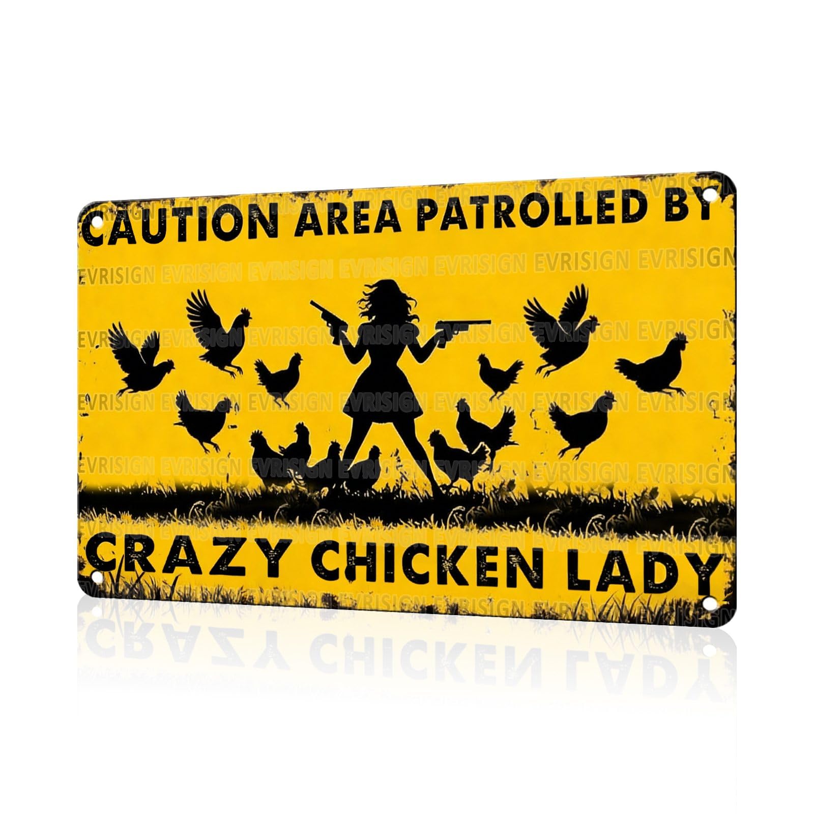 Funny Chicken Faith & Farmhouse Gifts Just A Girl Who Loves Jesus&Chickens Vintage Tin Sign for Farm Kitchen Garden or Cottage Wall 8x12Inch